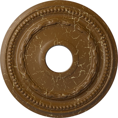 Ekena Millwork Federal Ceiling Medallion (Canopies up to 8 1/2"), 15 3/8"OD x 3 5/8"ID x 1"P, Smokey Topaz Crackle CM15FESTC